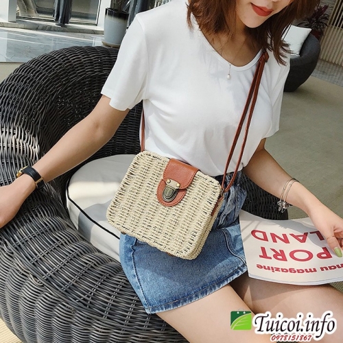 Túi cói hộp vuông